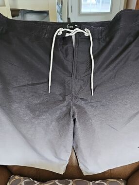 Hollister Black Swim Shorts with White Logo